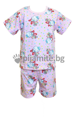   Детска пижама, къс ръкав, къси панталони Hello Kitty (3-8г.)